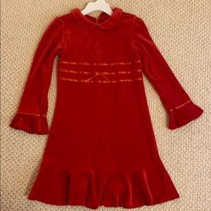 Talbots kids red velvet dress